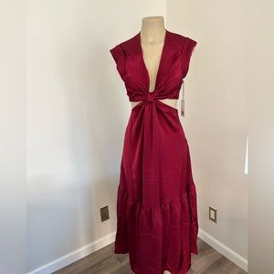 Jason Wu Cutout MIDI Satin Dress Size Medium